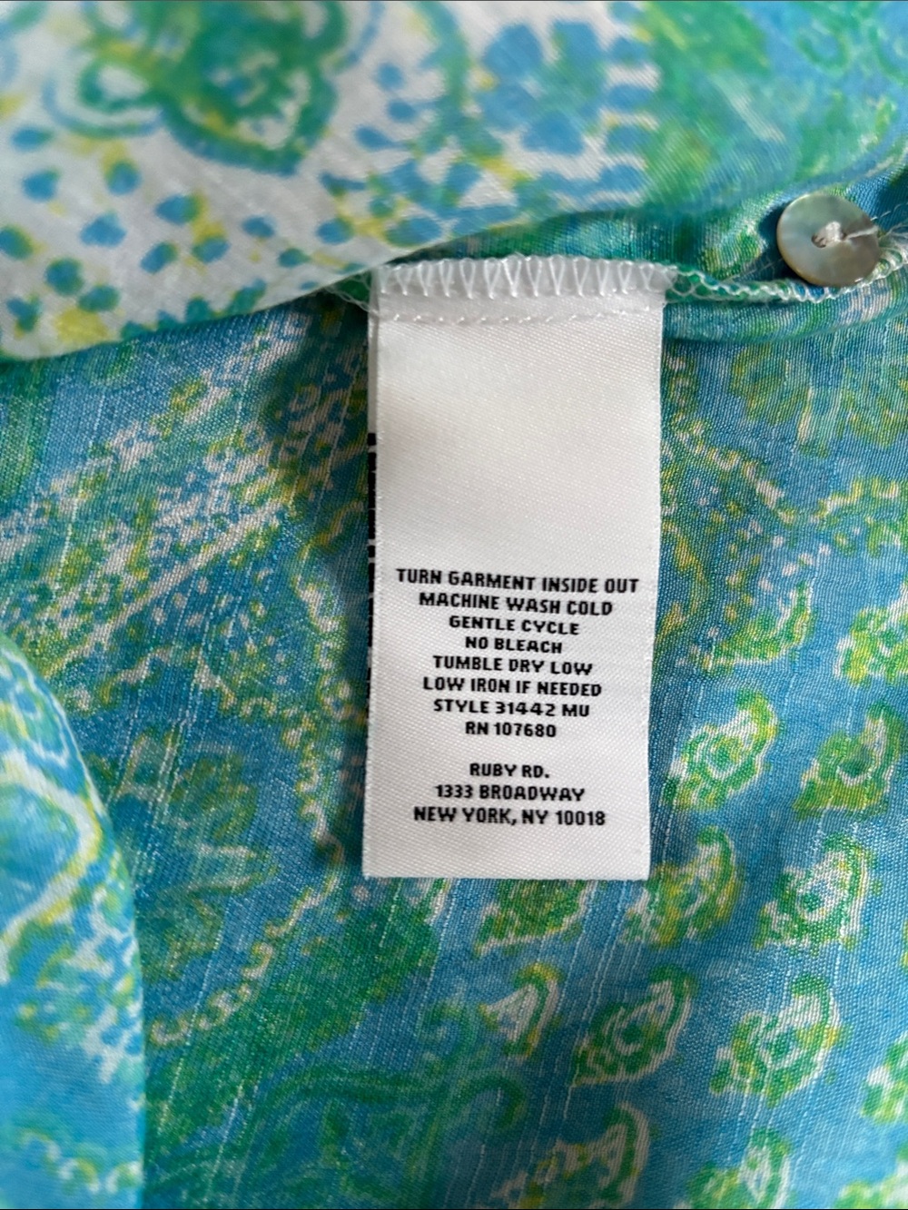 Ruby Rd Printed Button-Up Tunic Blouse - Picture 9 of 12
